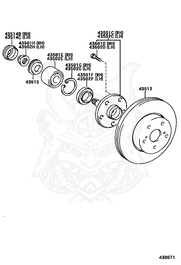 43512-22220 - Toyota - DISC, FRONT - Nengun Performance